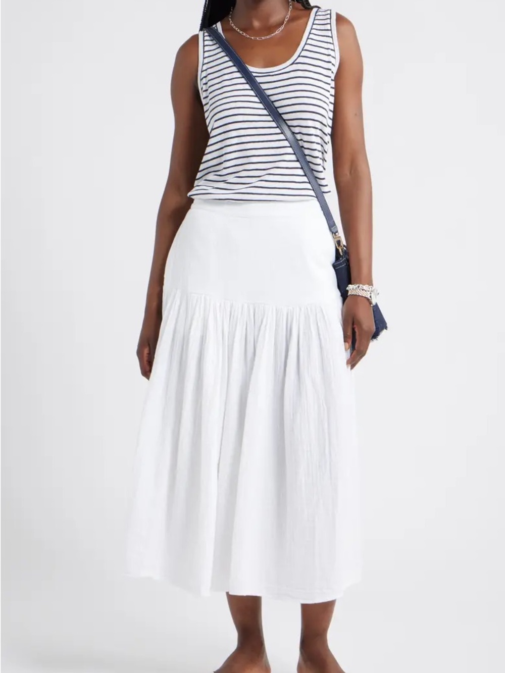 Caslon Cotton Gauze Midi Skirt